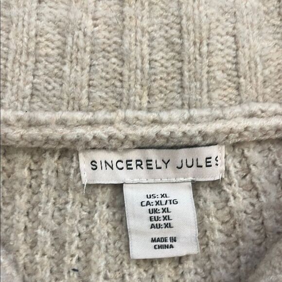 Sincerely Jules Cozy Oatmeal Cable Knit Sweater-XL (runs small) - Picture 2 of 6